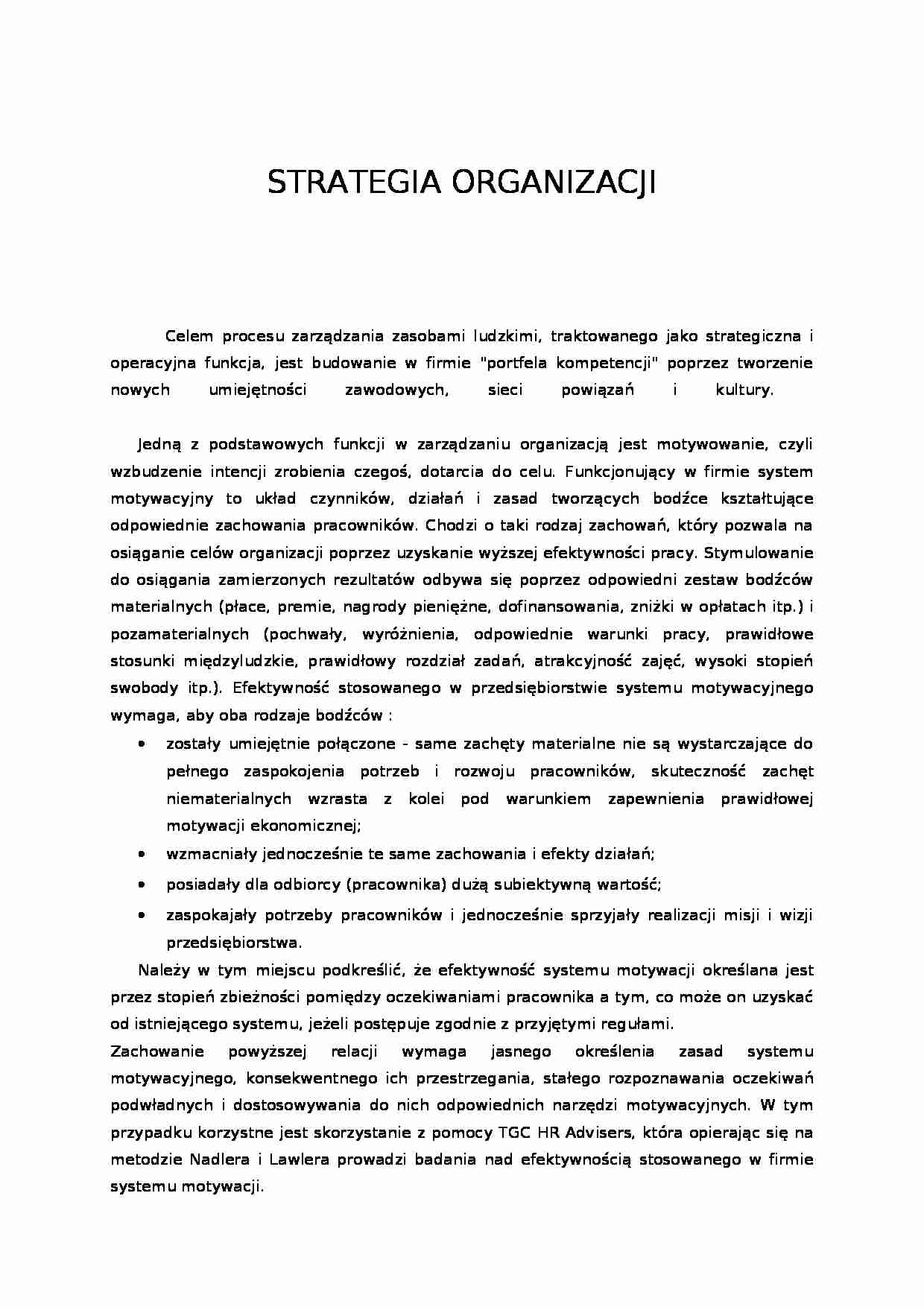 Strategia organizacji - strona 1