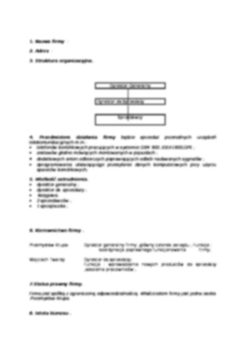 Biznes plan - telefony komórkowe - przedsiębiorstwo - strona 2
