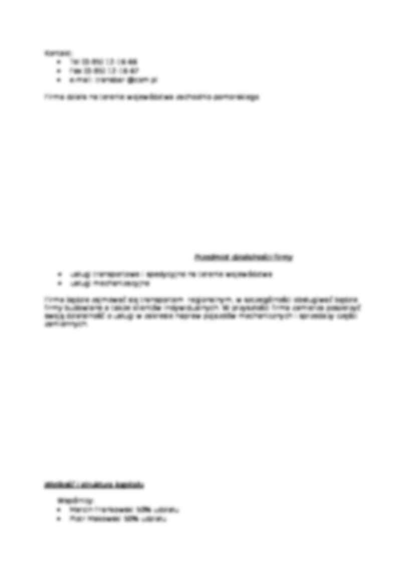 Biznes plan firmy transportowej - prezentacja firmy - strona 3