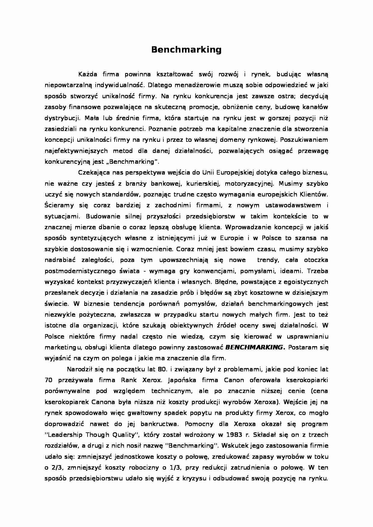 Benchmarking (3) - strona 1