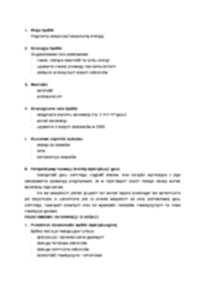 Koncepcja rozwoju spółki - Spółka dystrybucyjna - strona 2