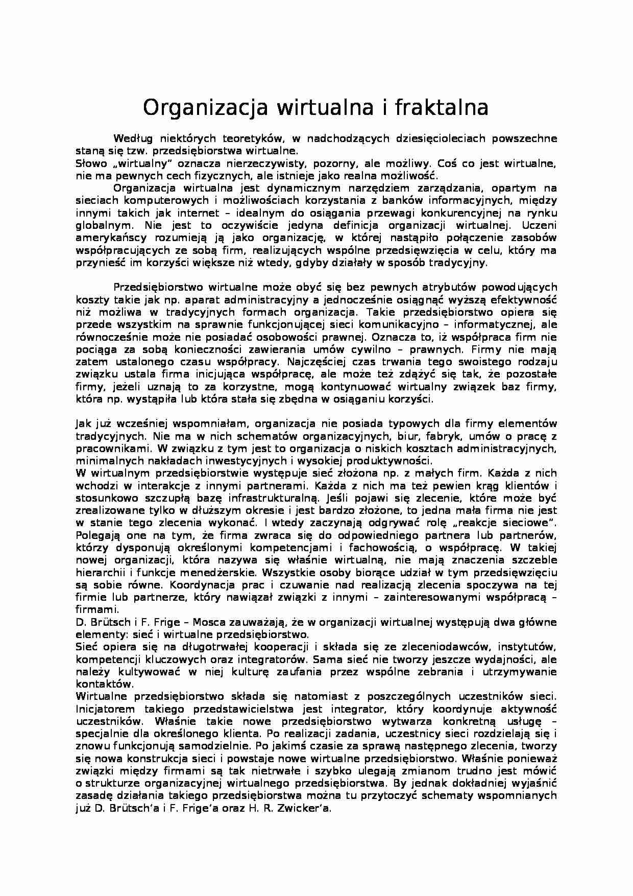 Organizacja wirtualna i fraktalna - strona 1