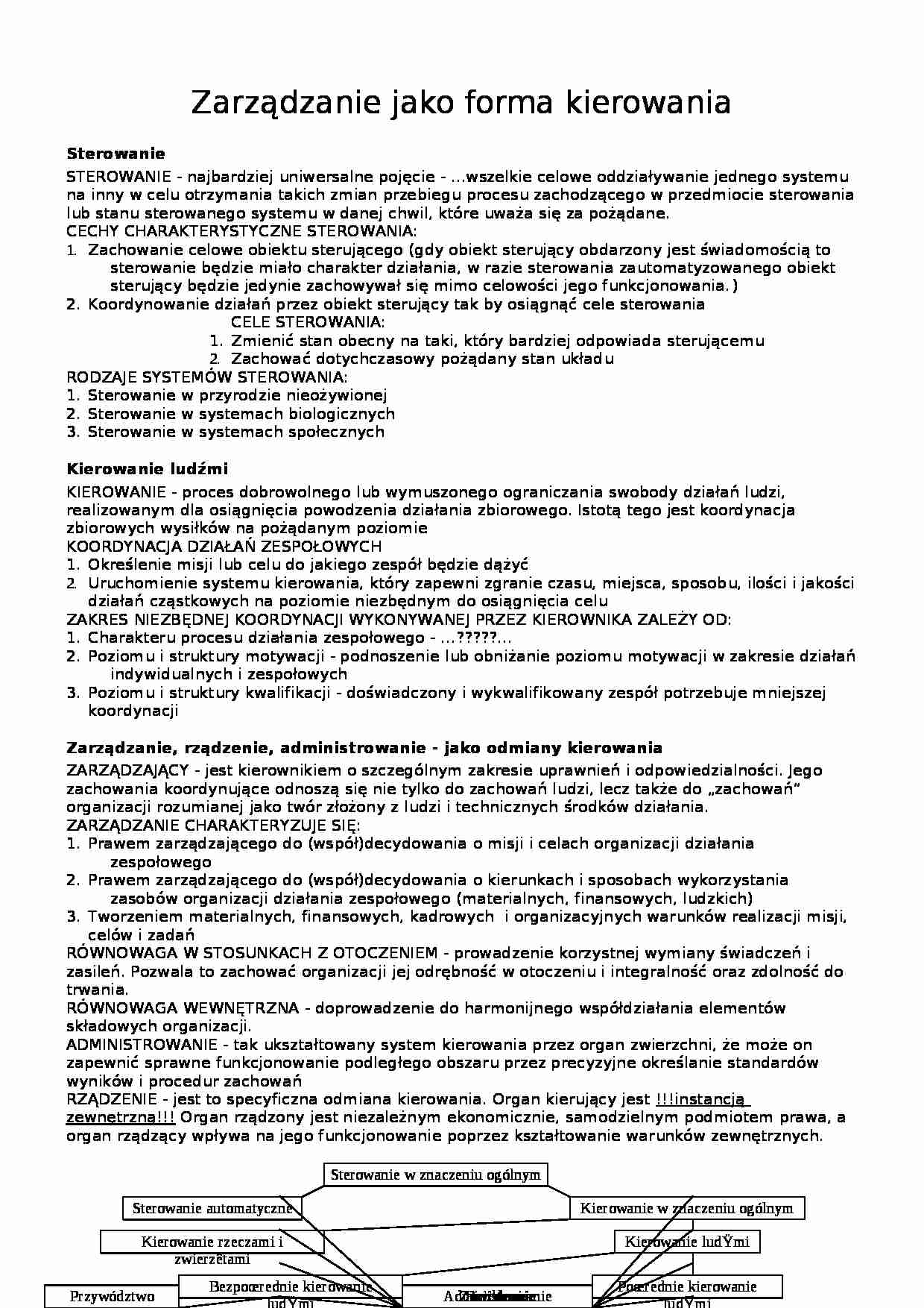 Zarządzanie jako forma kierowania - strona 1