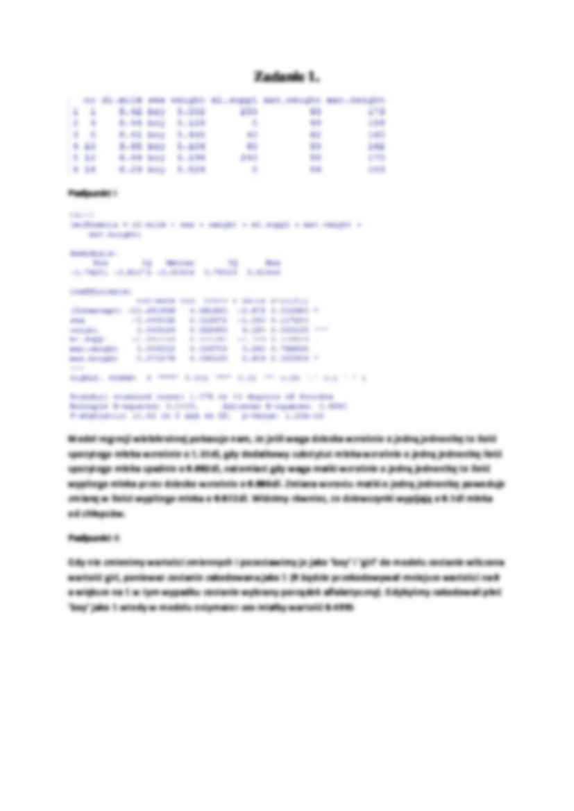 Analza danych statystycznych - Raport z ćwiczeń 1-5 - strona 2