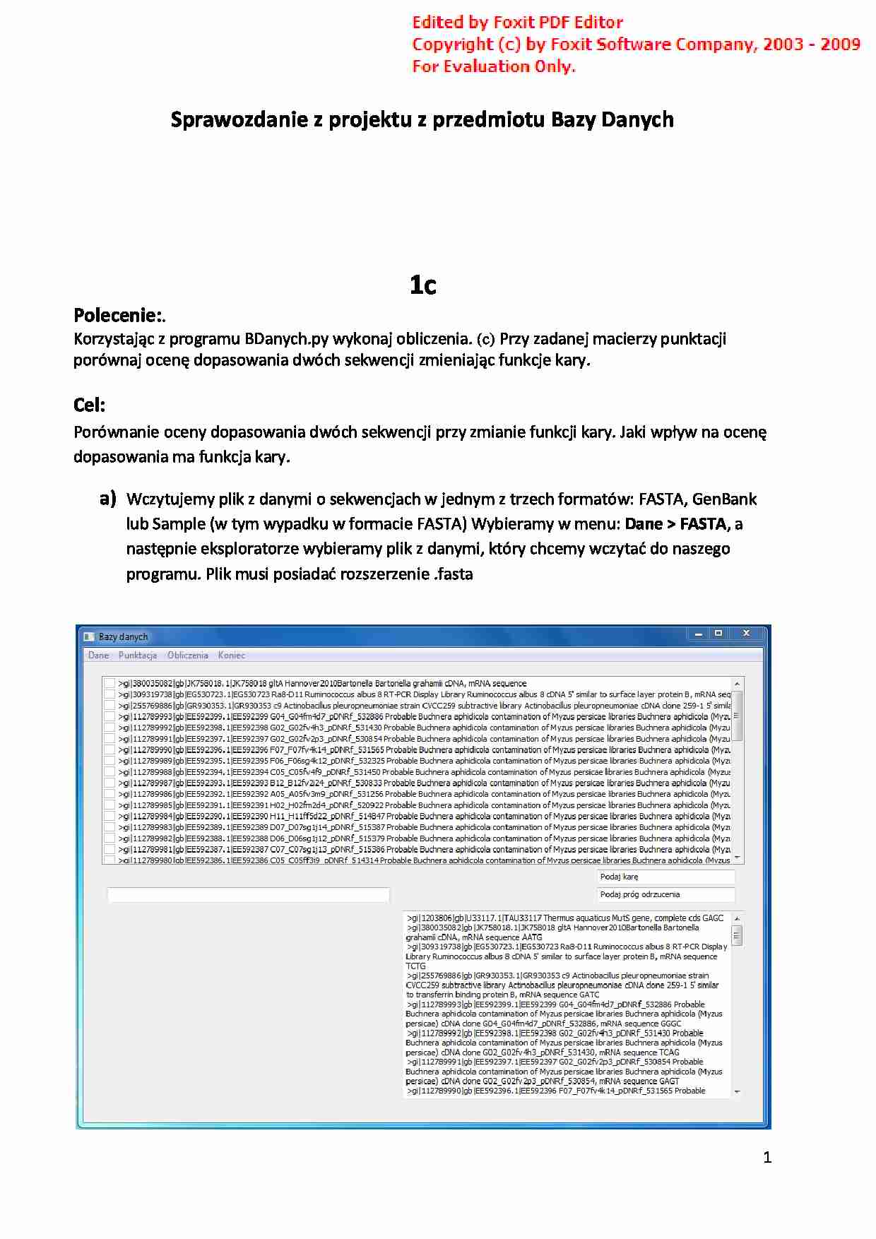 Sprawozdanie z ćwiczeń z projektu z Bazy danych - strona 1