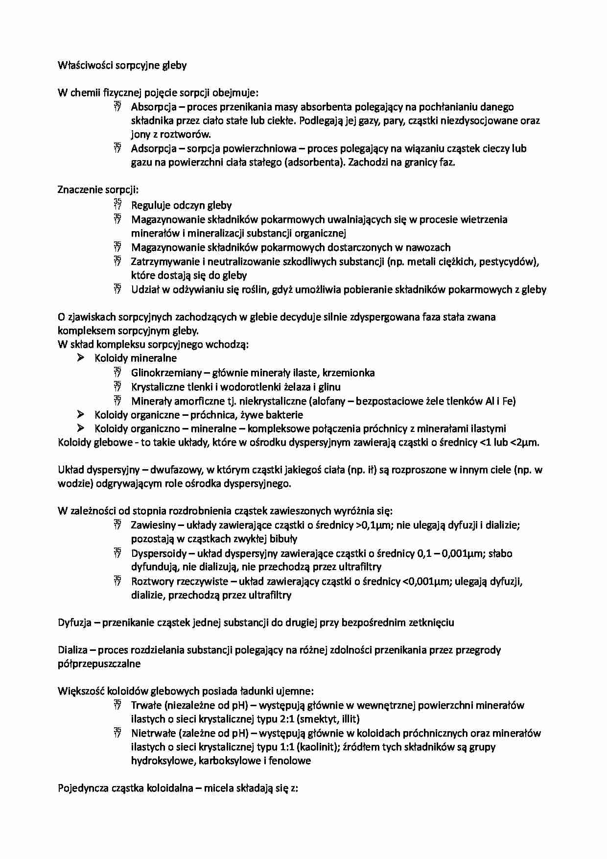 Chemia i fizyka gleb - notatki z wykładu 16 - strona 1