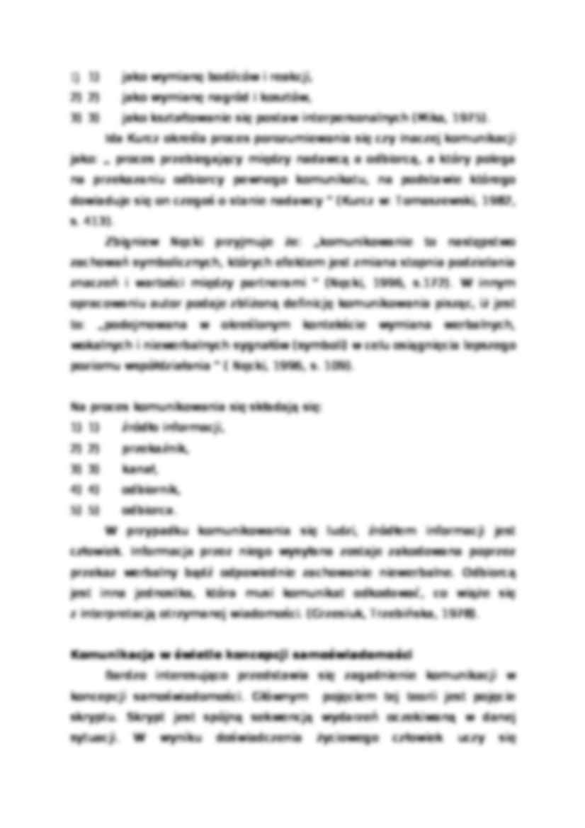 Komunikacja interpersonalna - koncepcja samoświadomości - strona 3
