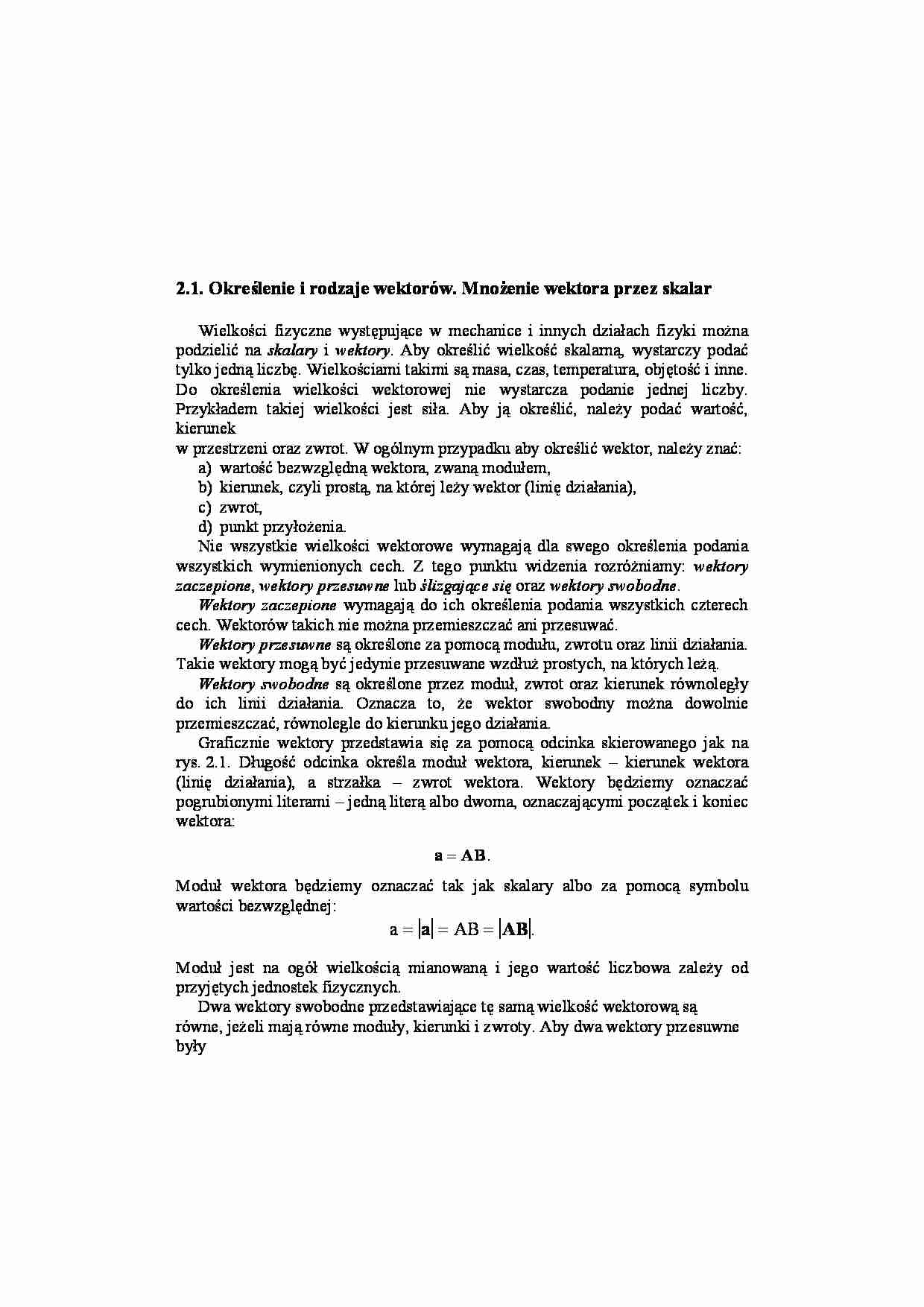 Podstawowe wiadomości o wektorach - strona 1