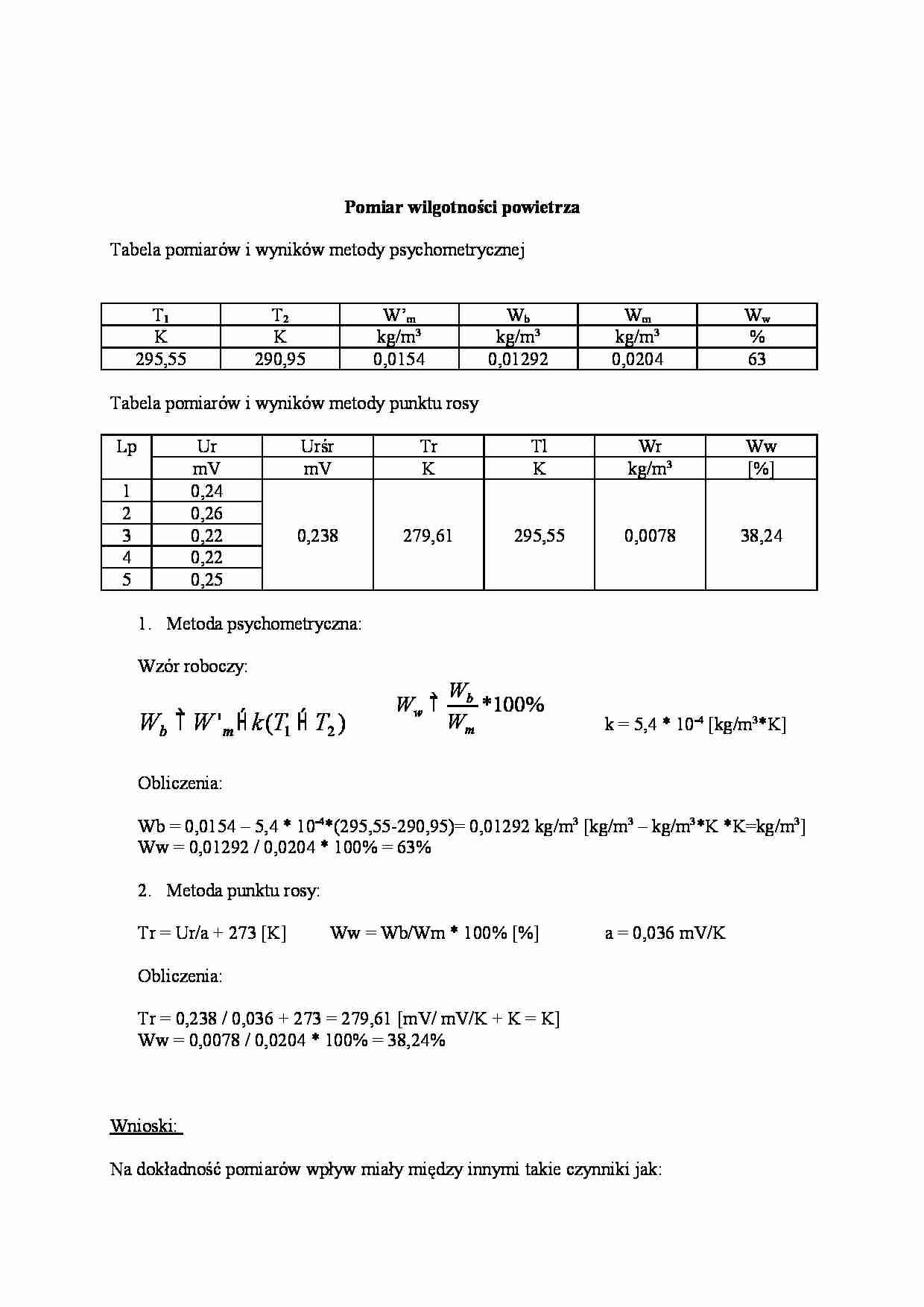 Pomiar wilgotności powietrza - strona 1