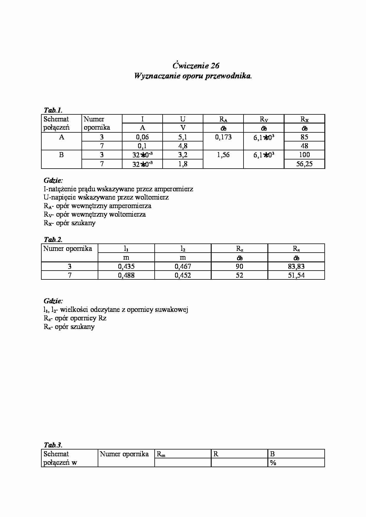 Wyznaczanie oporu przewodnika - strona 1