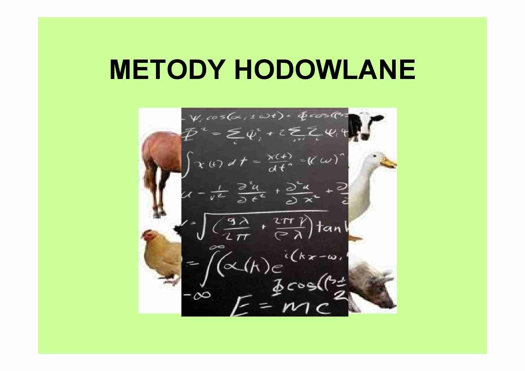 Metody hodowlane - Wykład 1 - strona 1