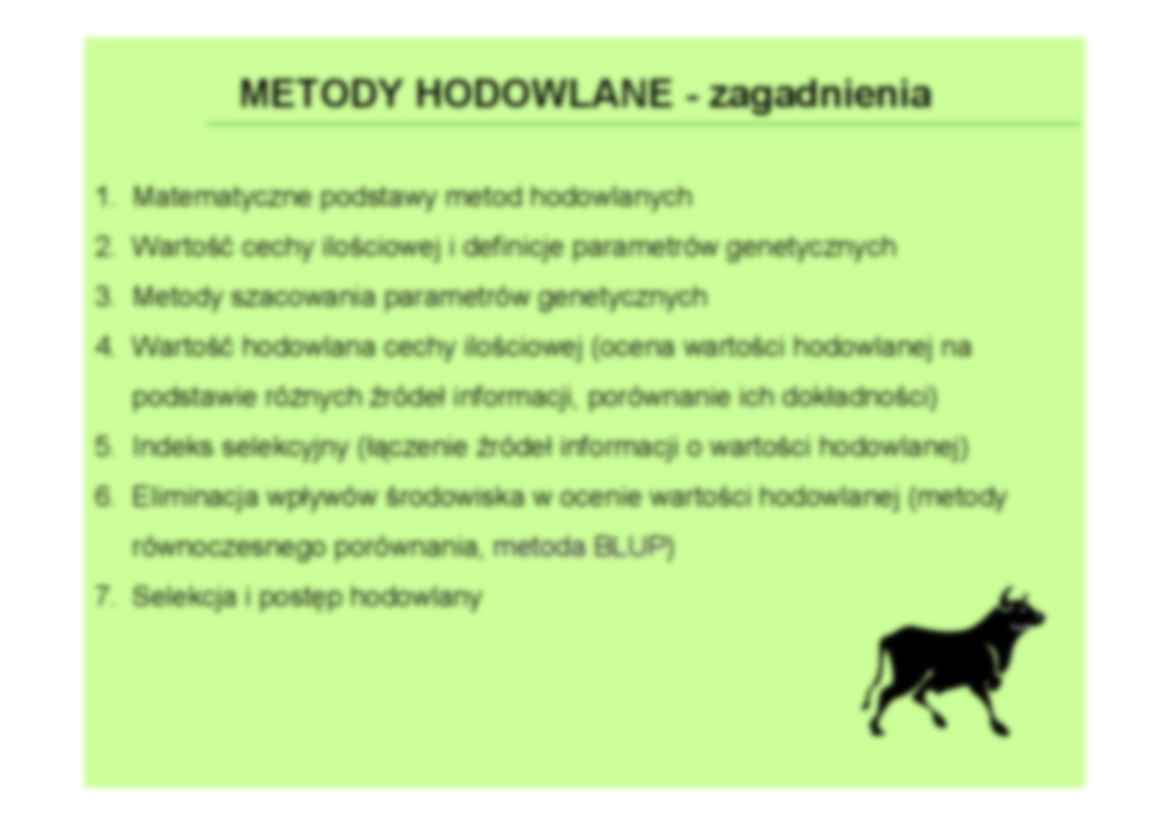 Metody hodowlane - Wykład 7 - strona 2