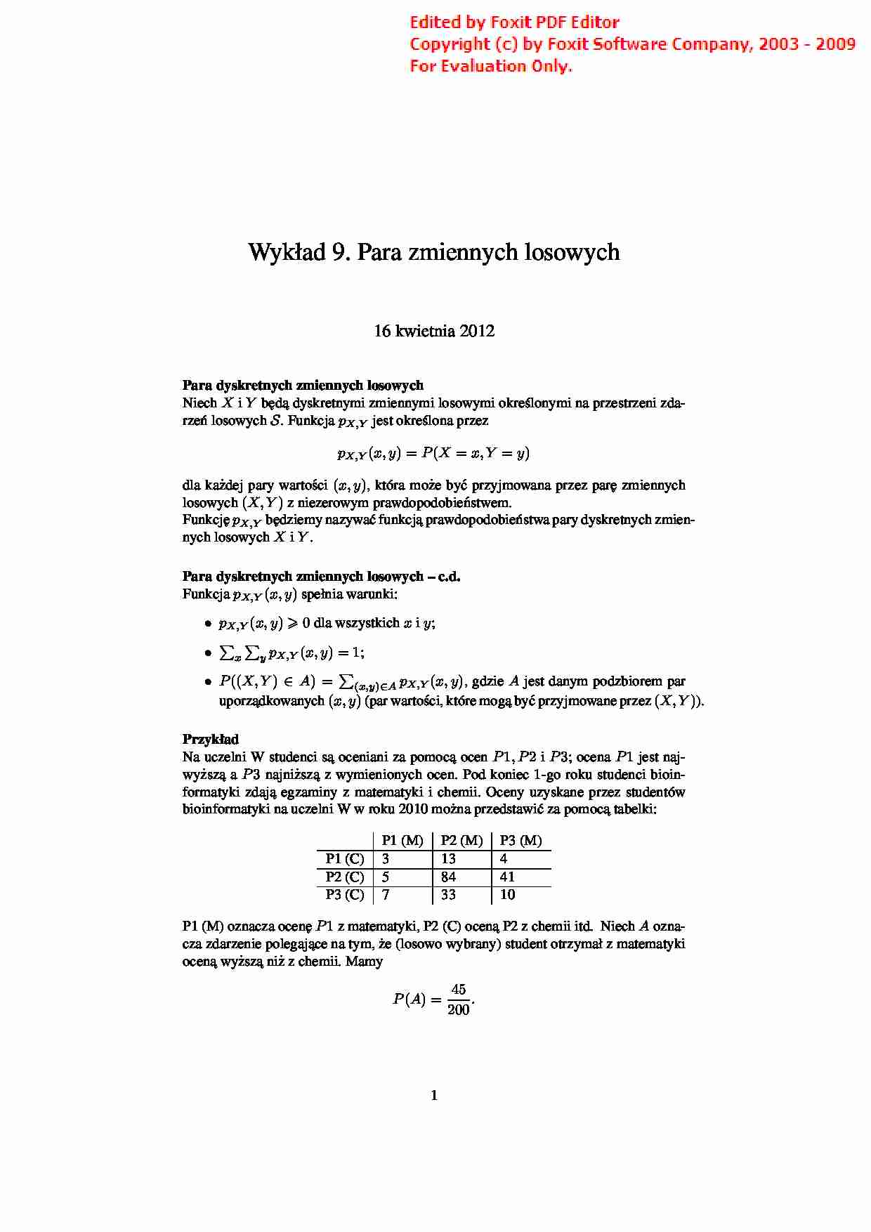 Para zmiennych losowych - strona 1