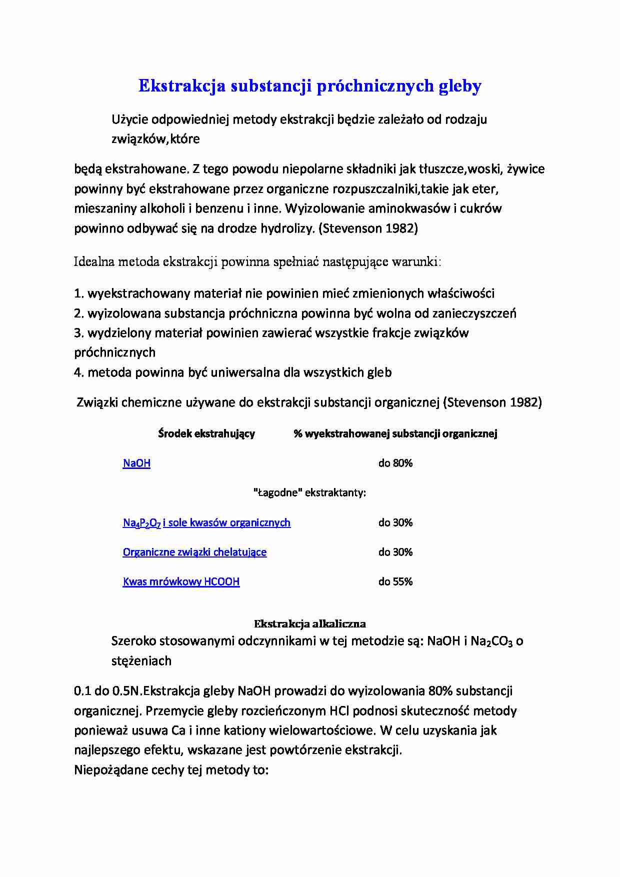 Ekstrakcja substancji próchnicznych gleby - strona 1