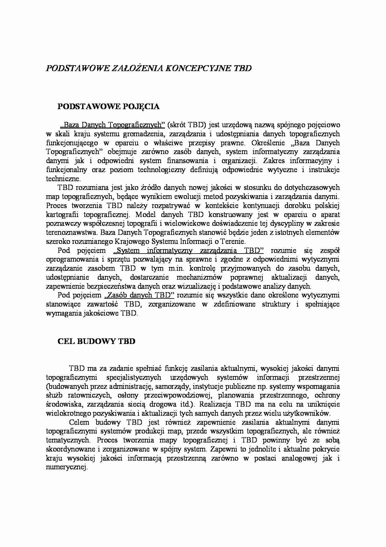Podstawowe założenia koncepcyjne TBD - strona 1