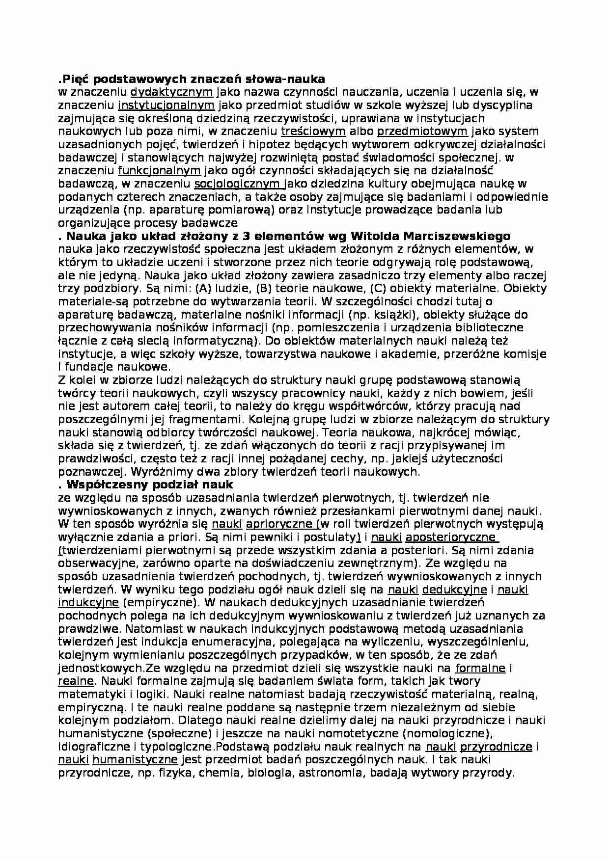 Pięć podstawowych znaczeń słowa-nauka - strona 1