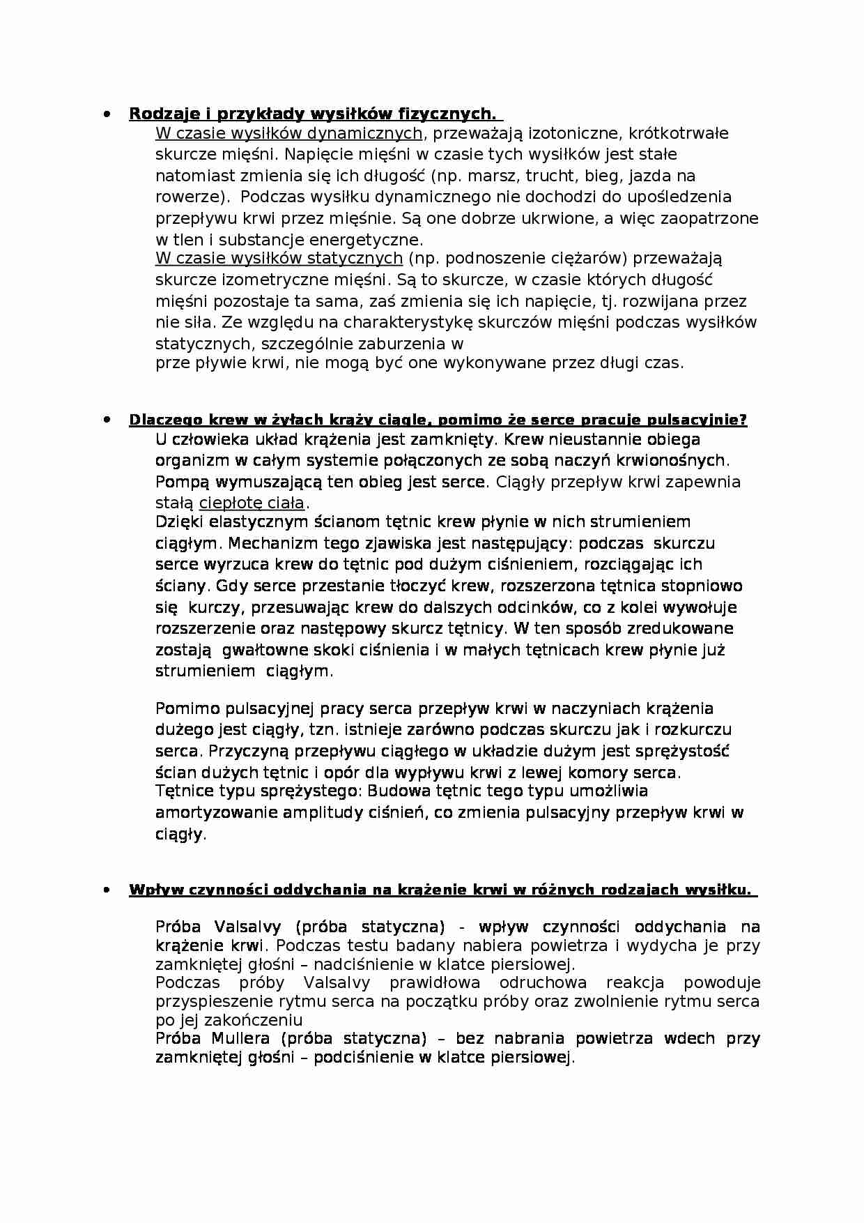 Rodzaje i przykłady wysiłków fizycznych. - strona 1