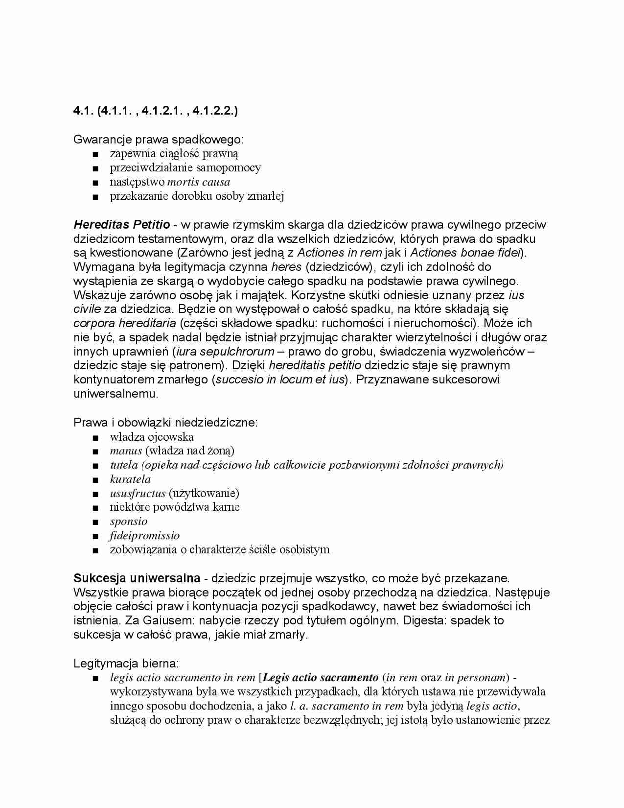 Prawo spadkowe - Hereditas Petitio  - strona 1