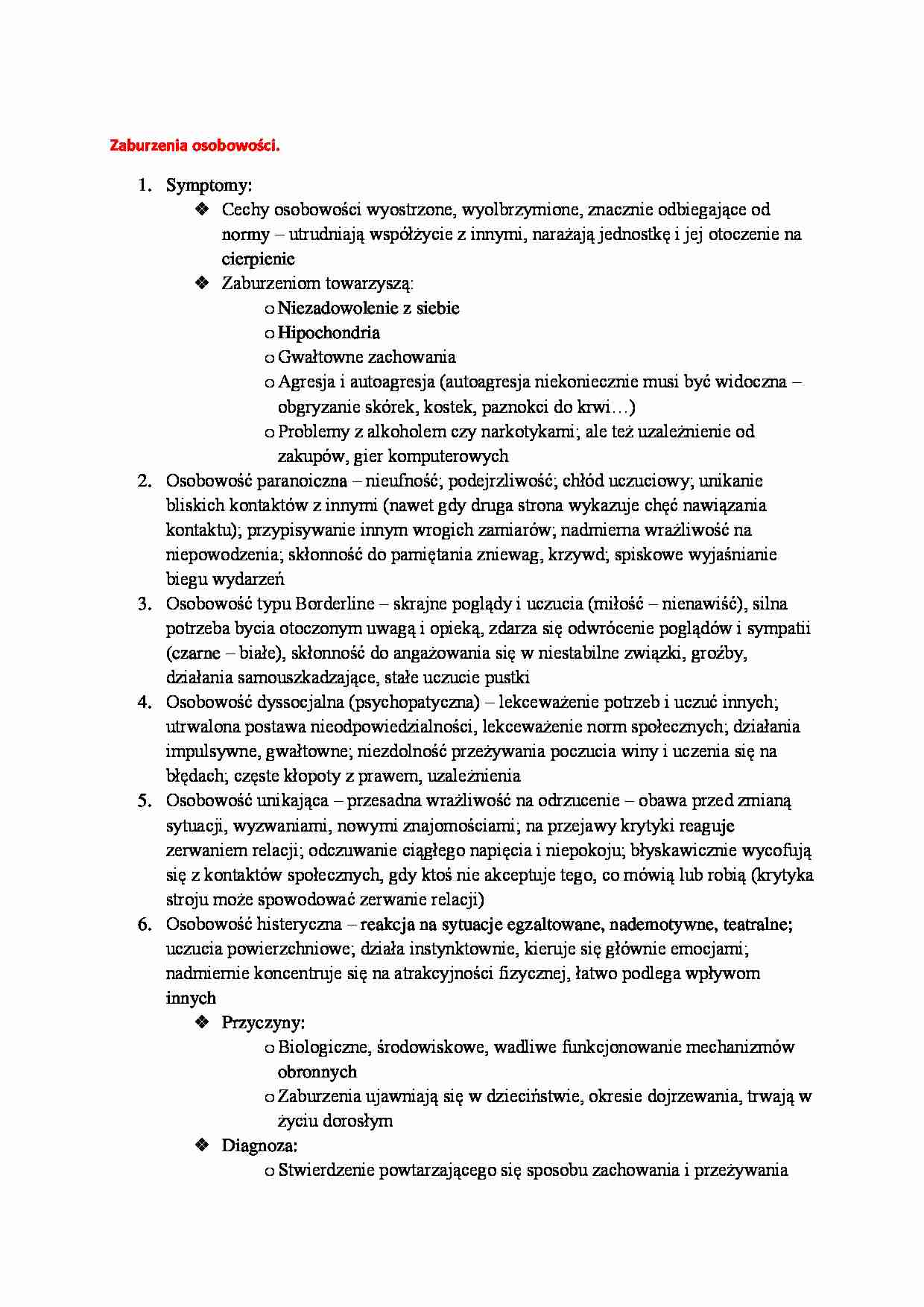 Zaburzenia osobowości - strona 1