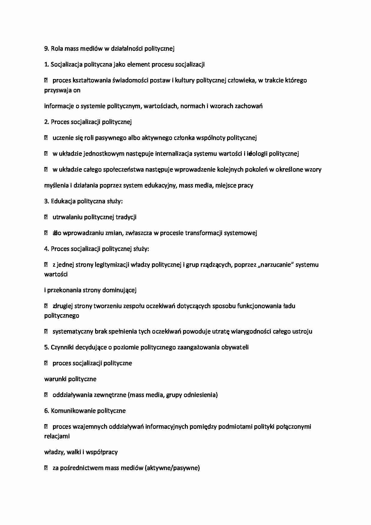 Rola mass mediów w działalności politycznej - strona 1