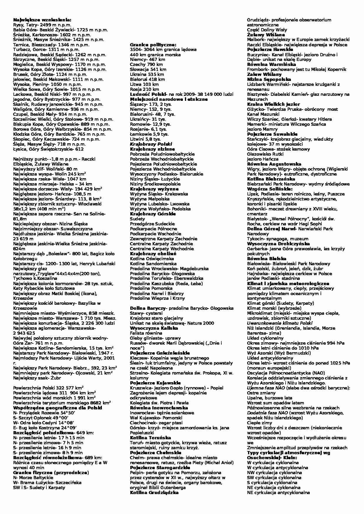 Największe wzniesienia - strona 1