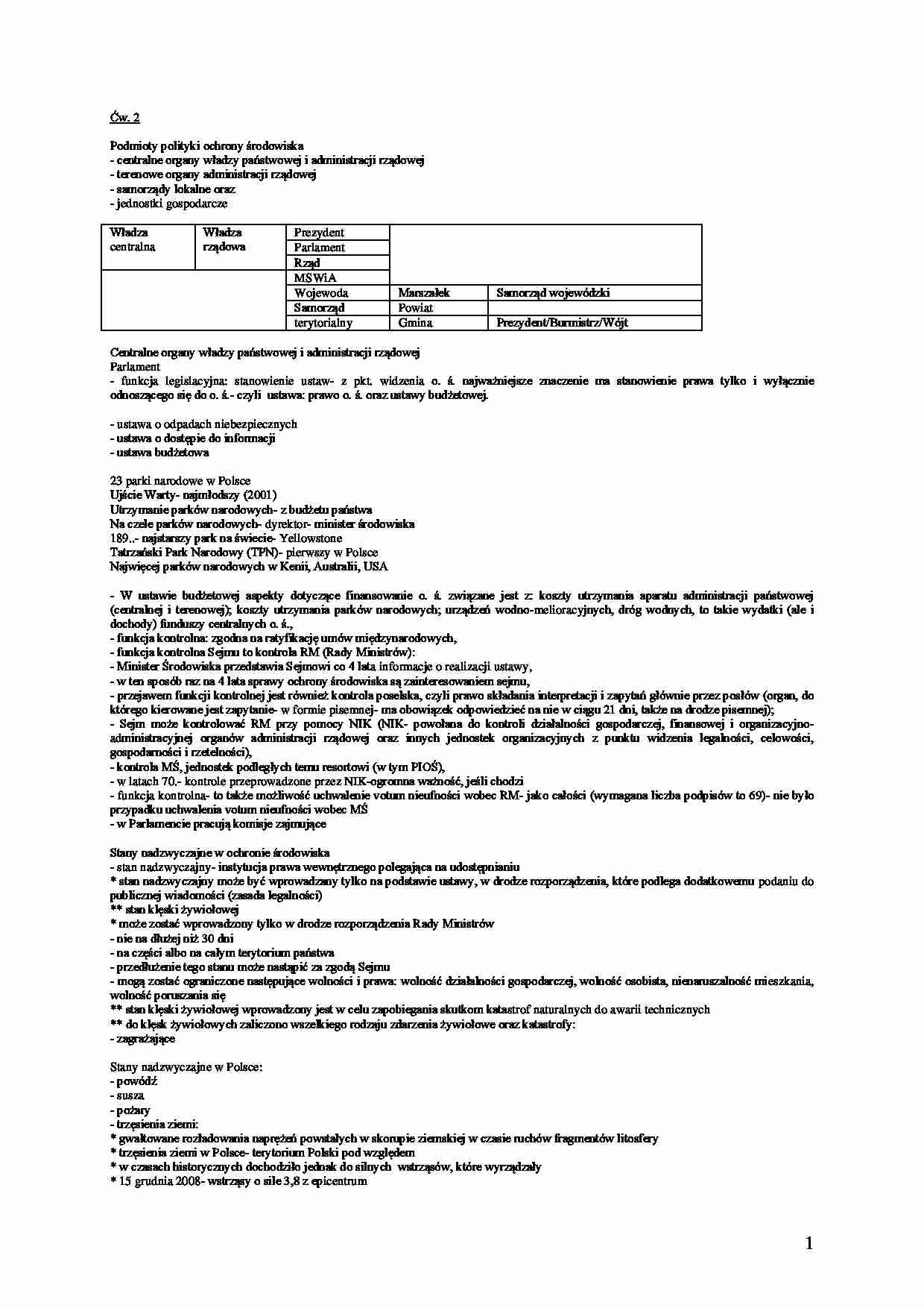 Podmioty polityki ochrony środowiska - strona 1