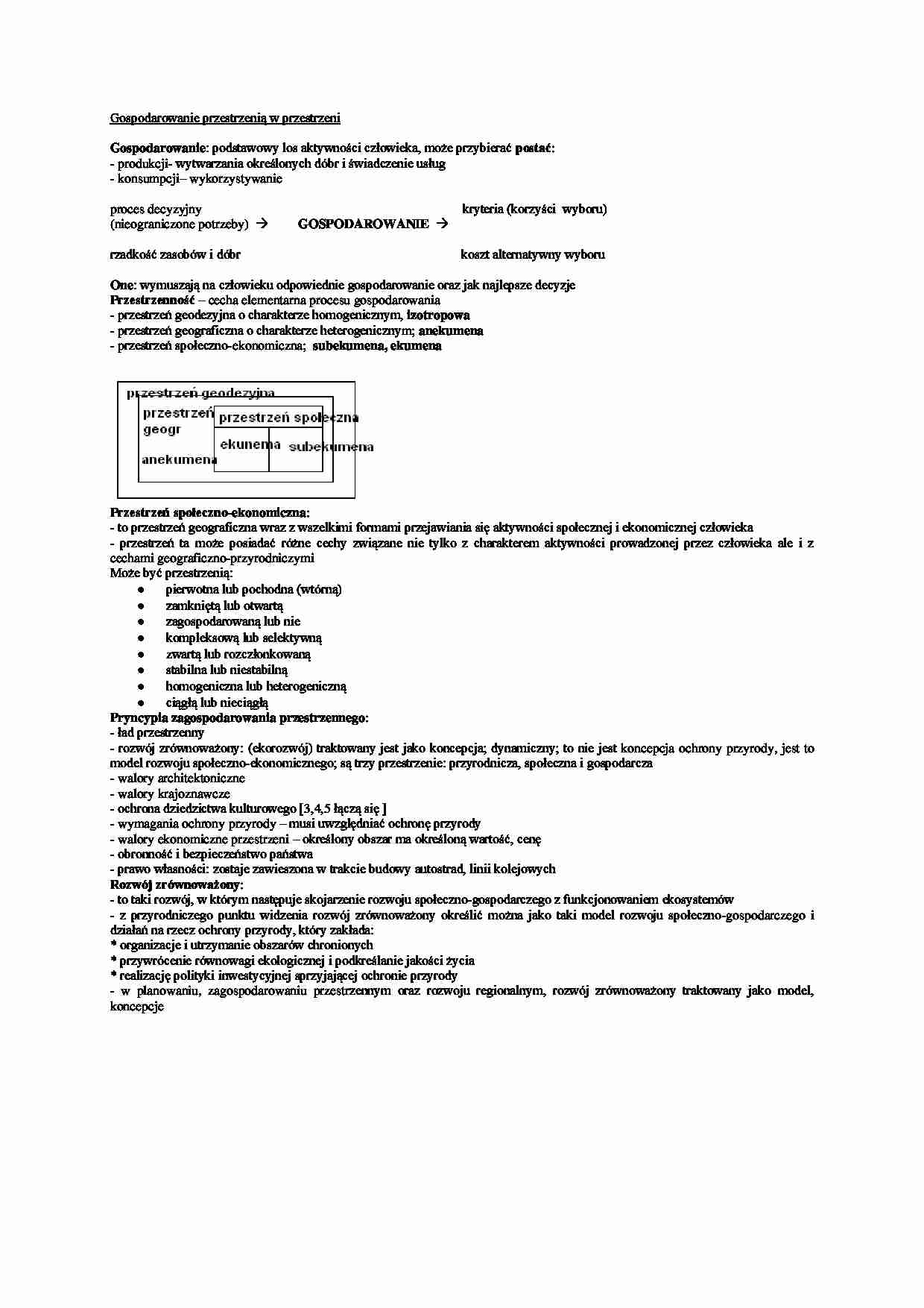 Gospodarowanie przestrzenią i w przestrzeni - strona 1