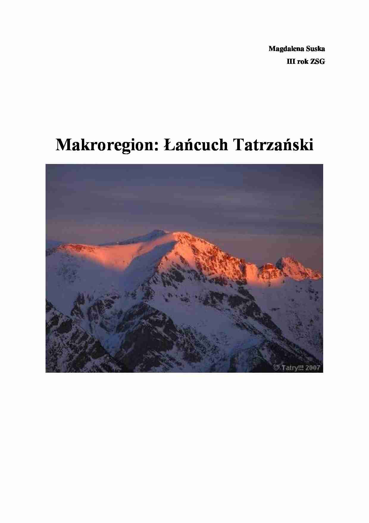 Łańcuch Tatrzański - strona 1