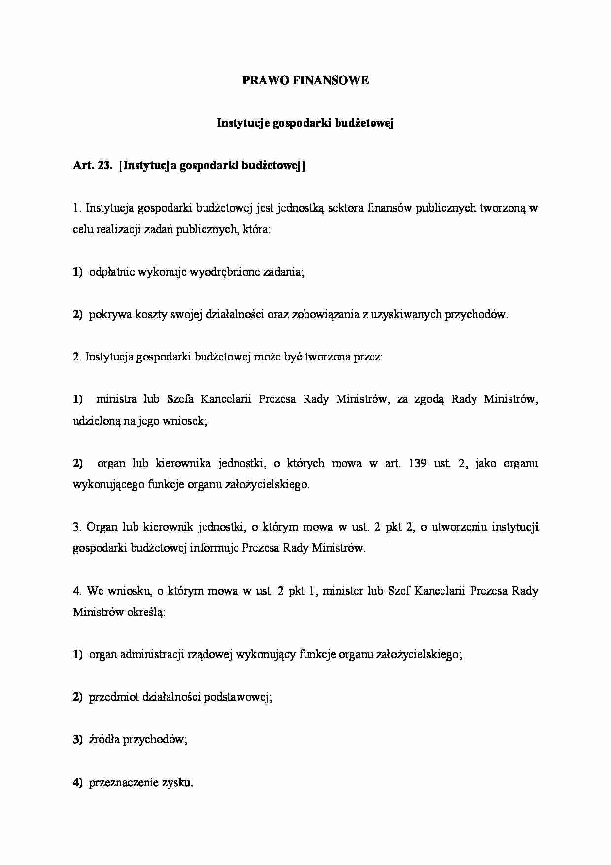 Instytucje gospodarki budżetowej - strona 1