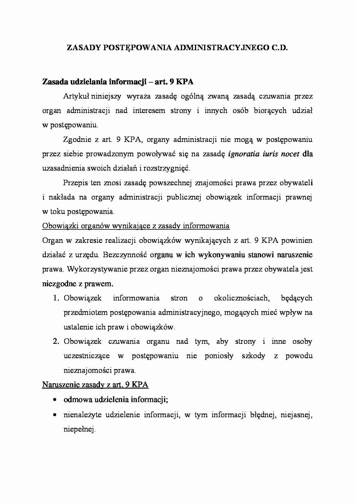 Zasada udzielania informacji - strona 1