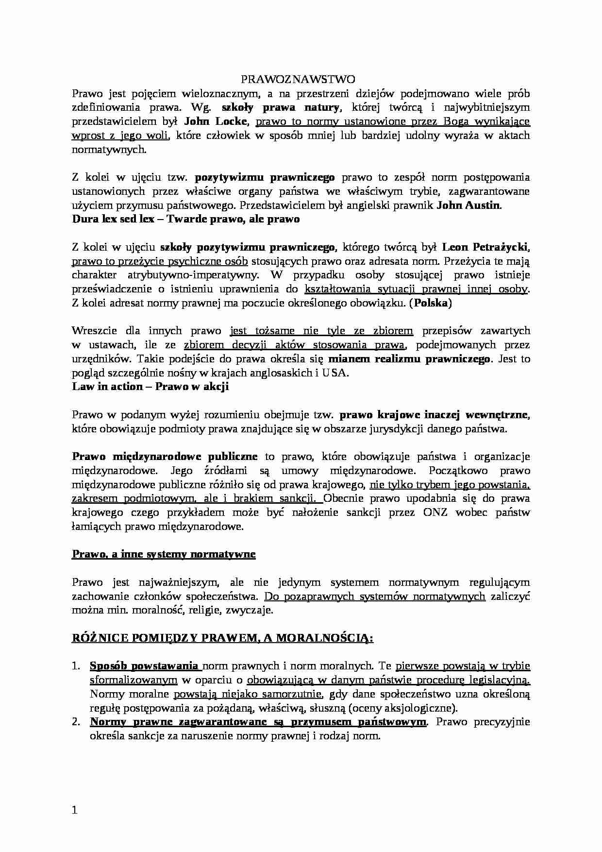 Charakterystyka pojęcia prawa - strona 1