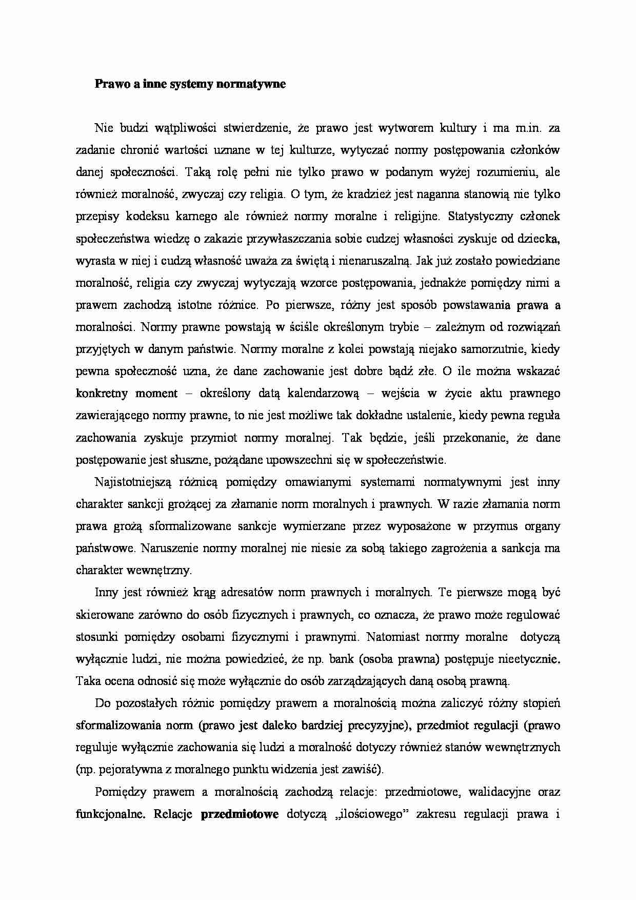 Prawo a inne systemy normatywne - strona 1