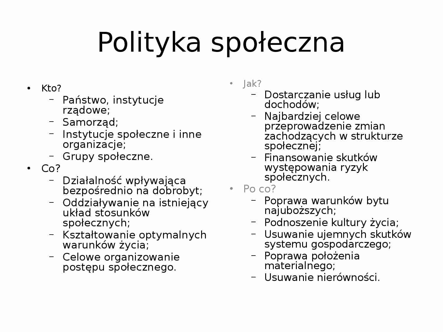 Polityka społeczna a polityka socjalna - strona 1