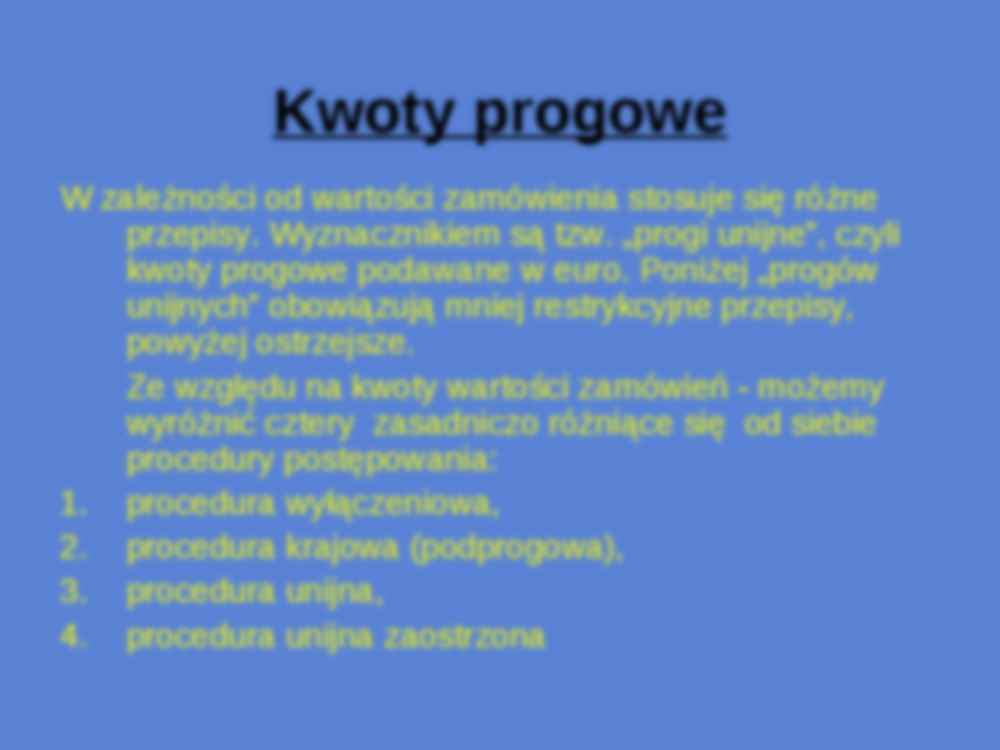 Kwoty progowe a procedury postępowania - strona 3