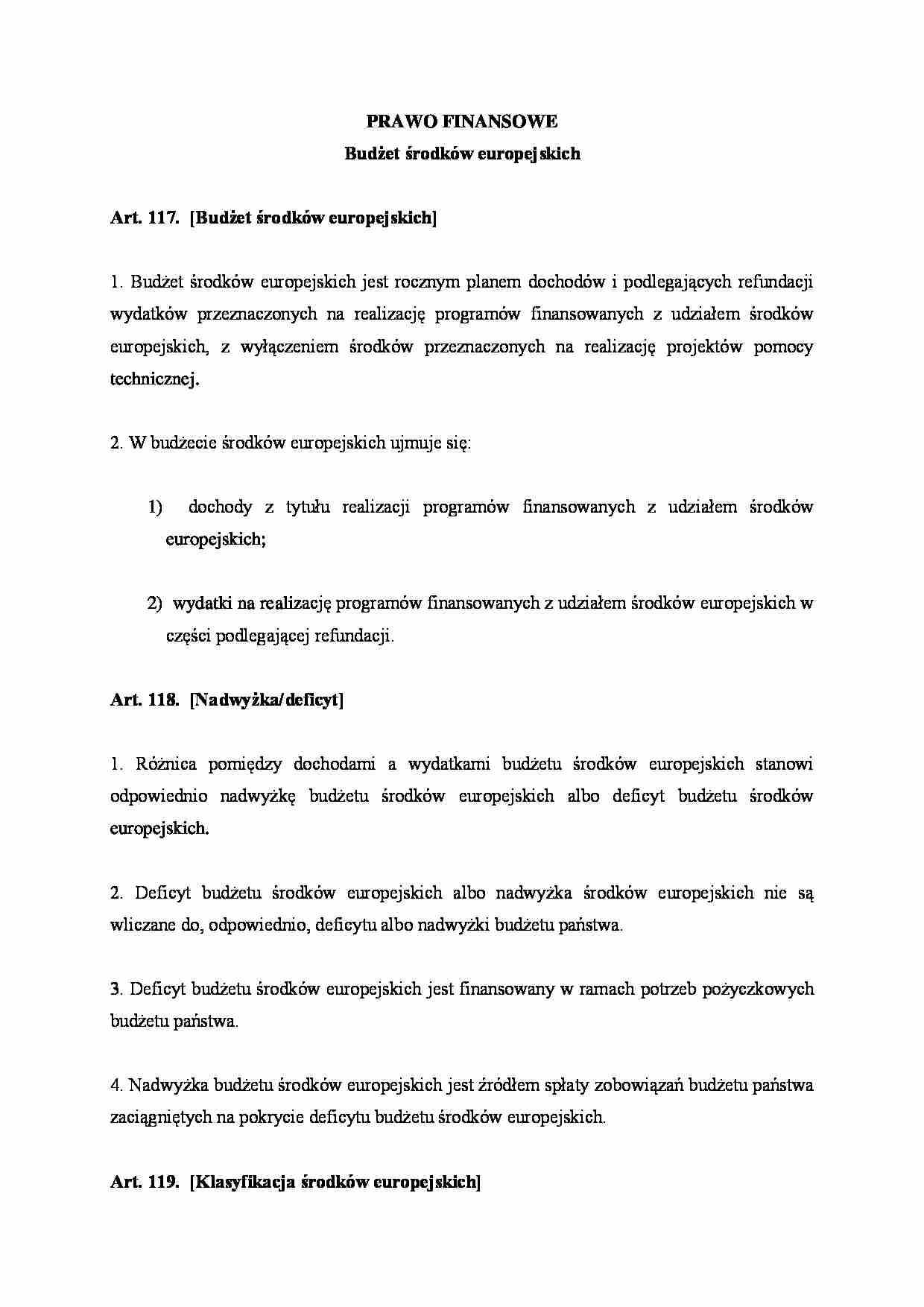 Budżet środków europejskich - strona 1