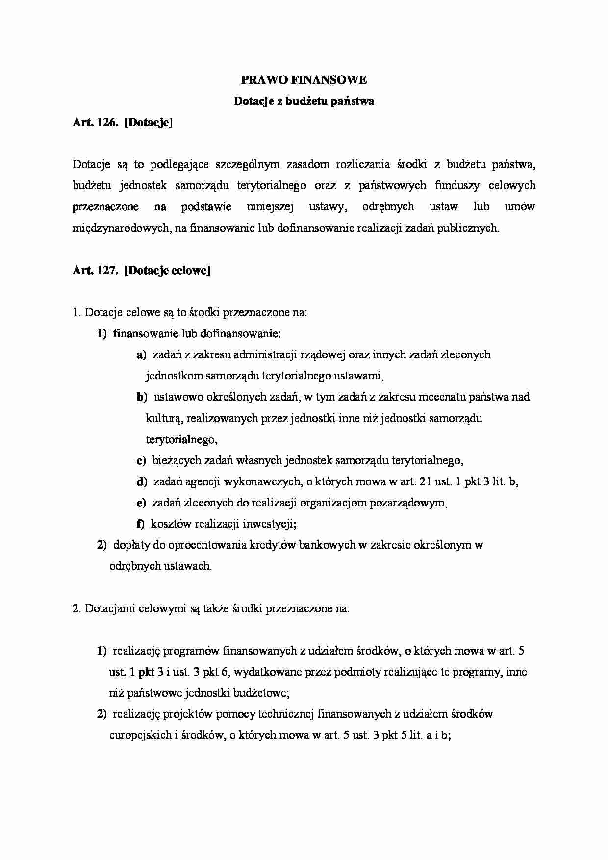 Dotacje z budżetu państwa - strona 1