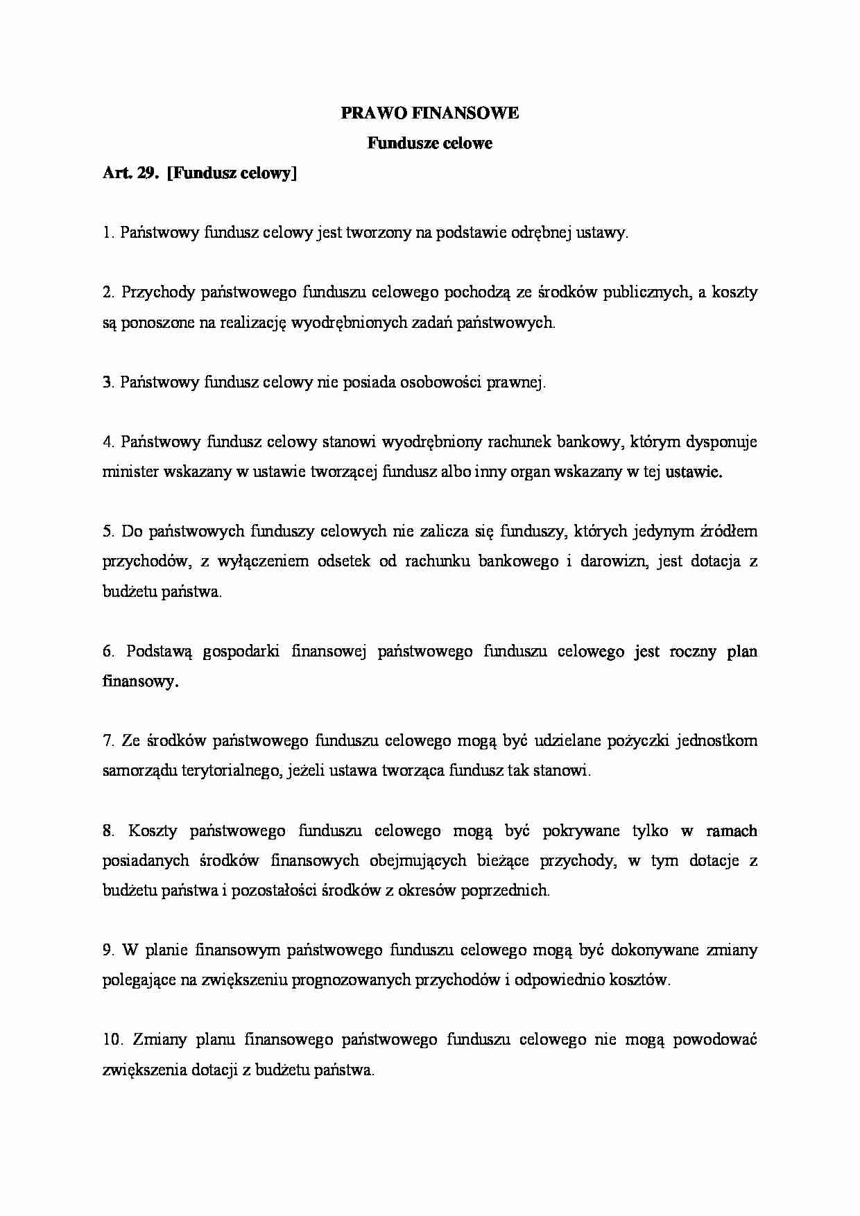 Fundusze celowe - omówienie zagdnienia - strona 1