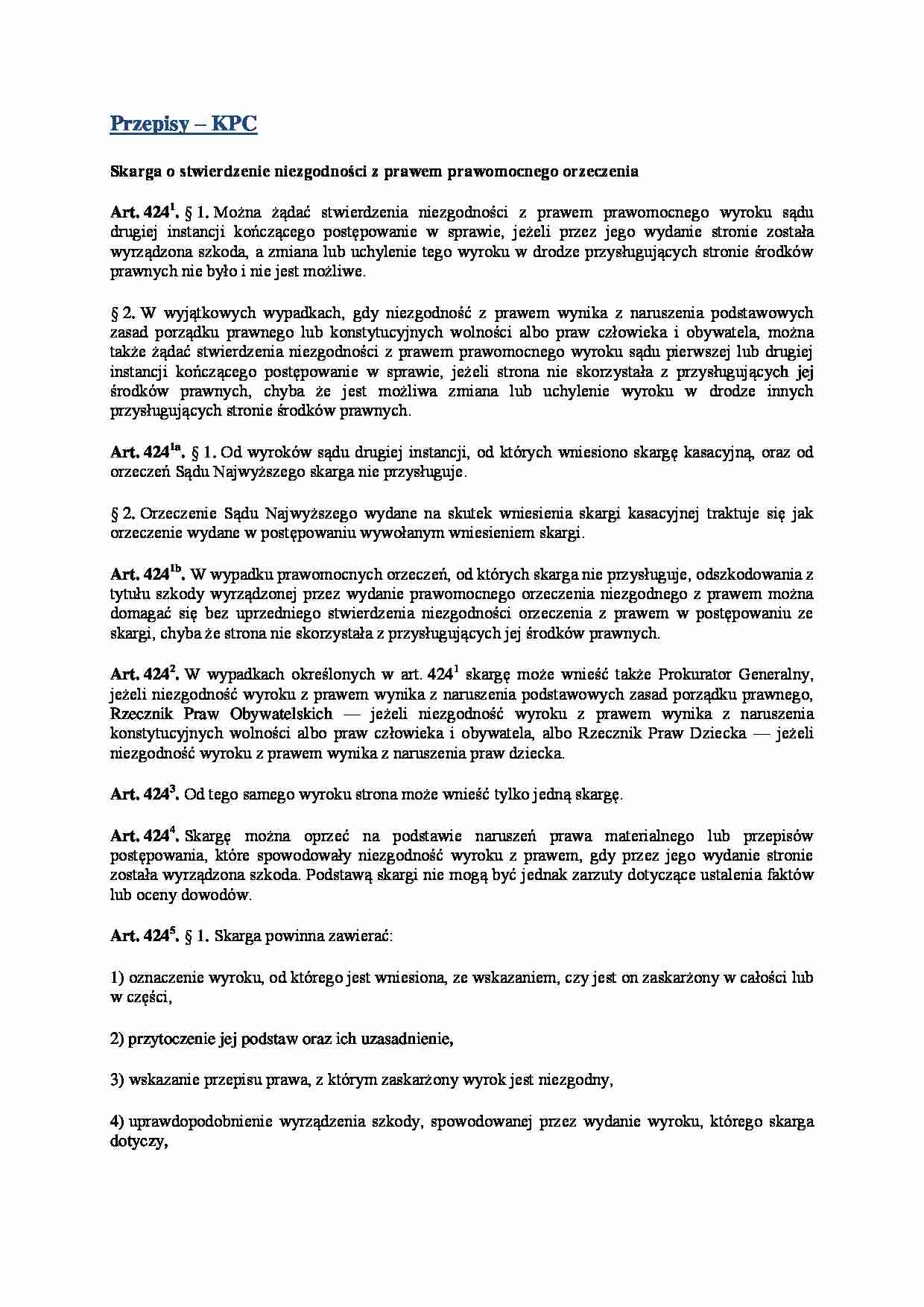 Przepisy Kodeksu Prawa Cywilnego - strona 1