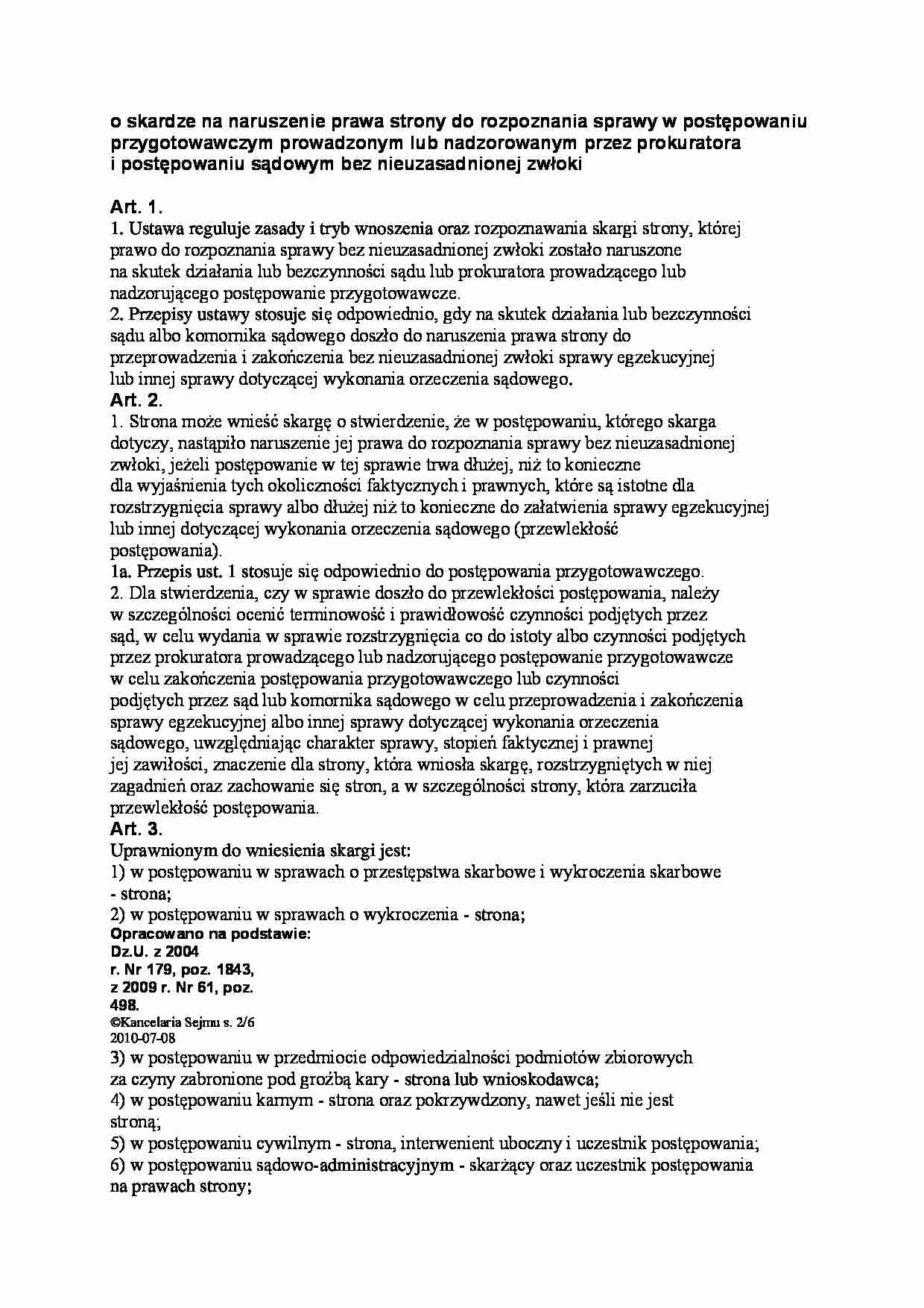 Prawo strony do rozpoznania sprawy w postępowaniu - strona 1