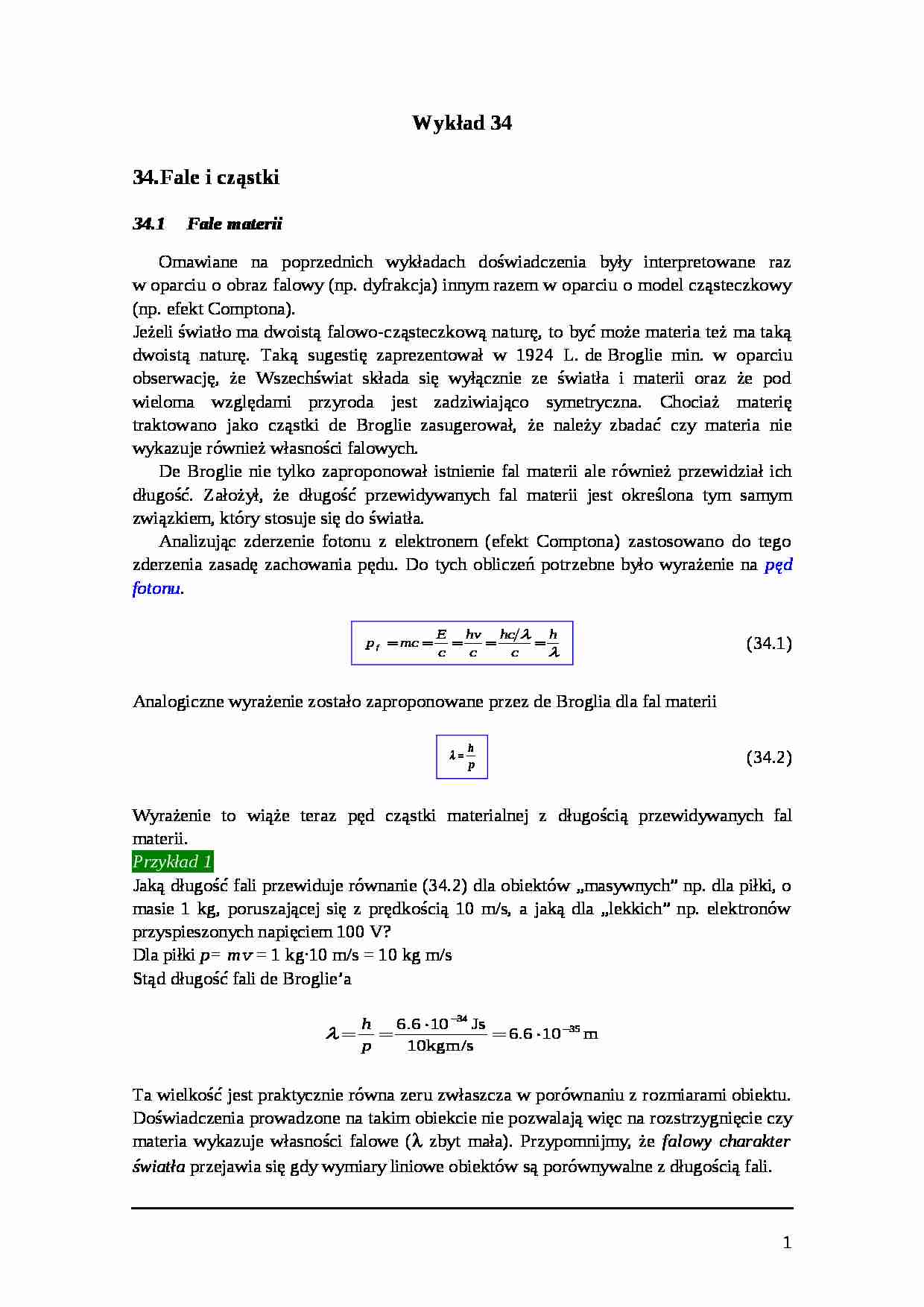 Fale i cząstki - strona 1