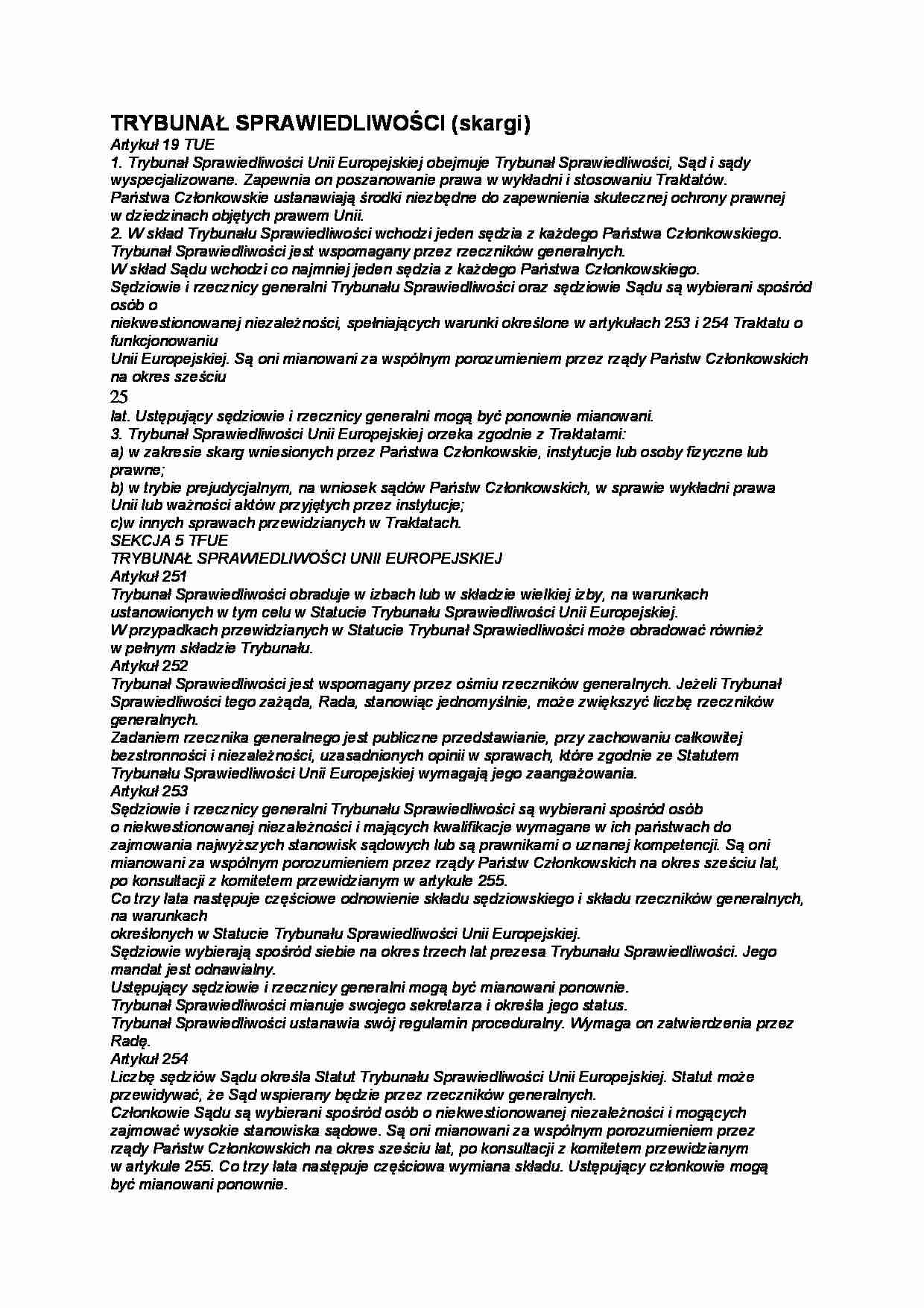 Trybunał Sprawiedliwości - skargi - strona 1