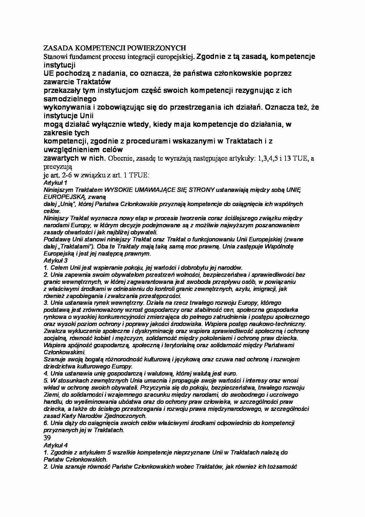 Zasada kompetencji powierzonych - strona 1