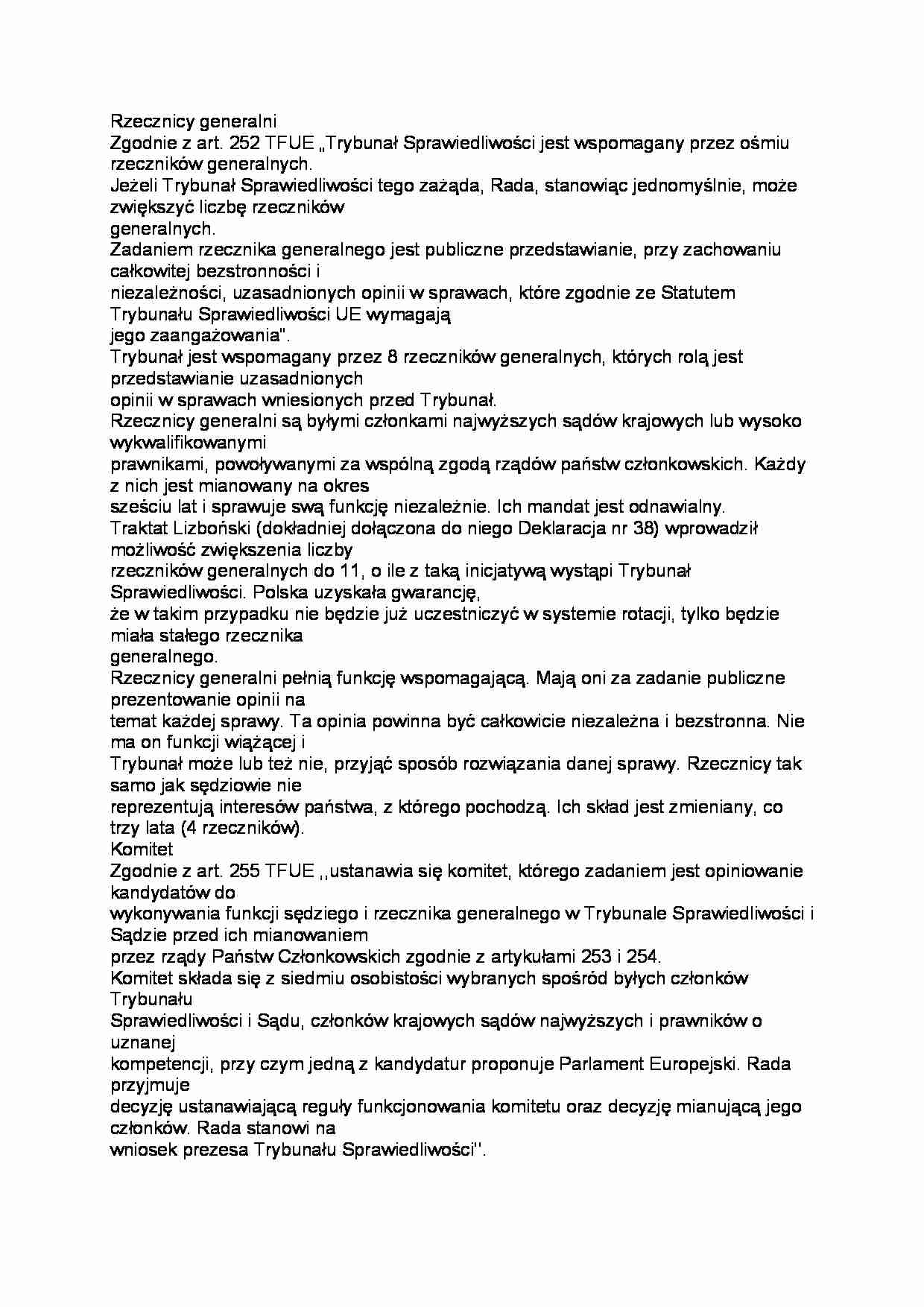 Rzecznicy generalni i skład sądu - strona 1