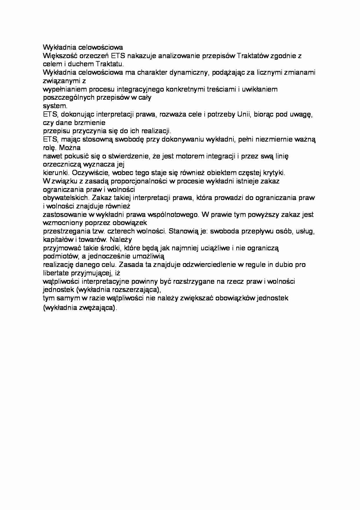 Wykładnia celowościowa - strona 1