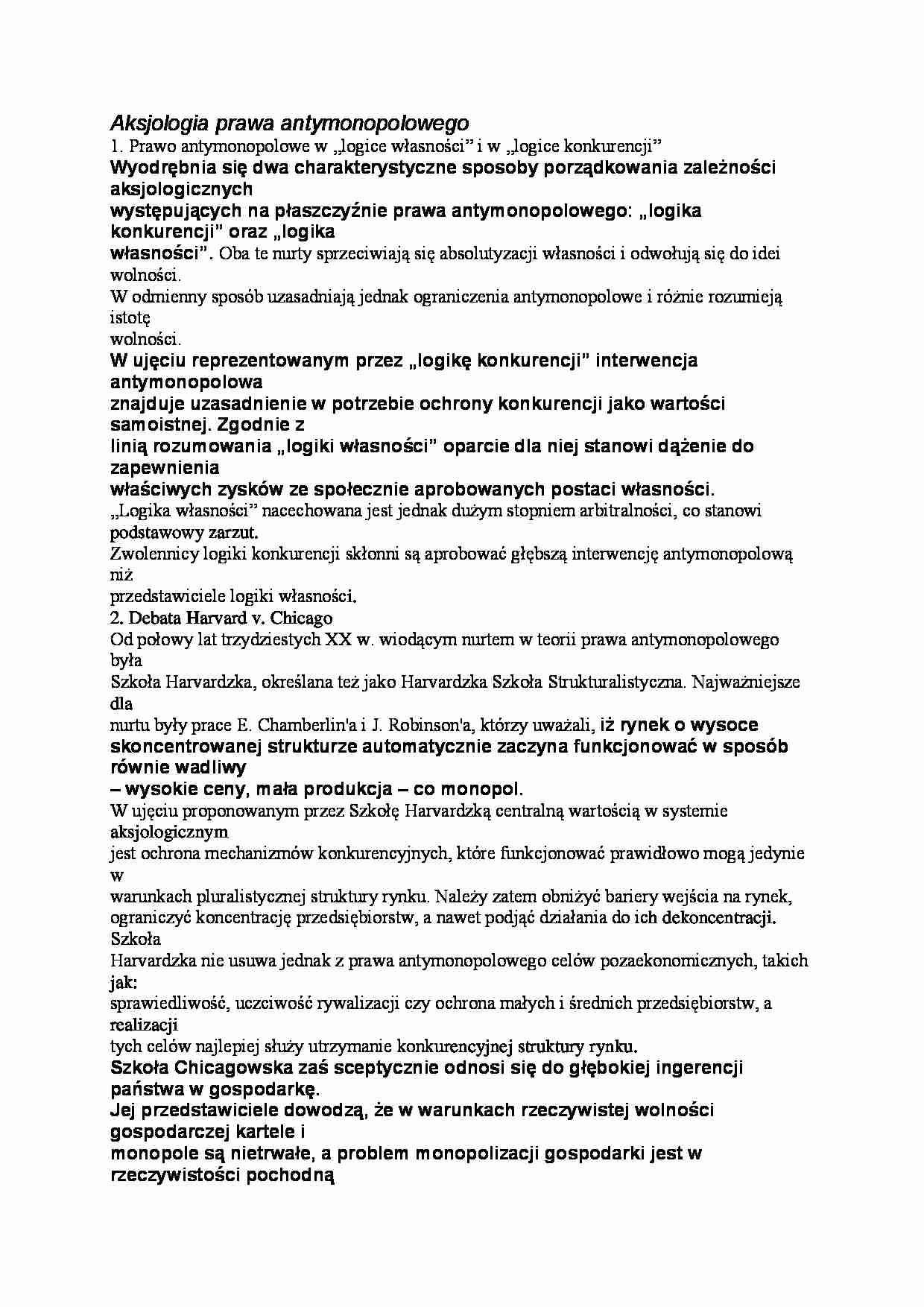 Aksjologia prawa antymonopolowego - strona 1