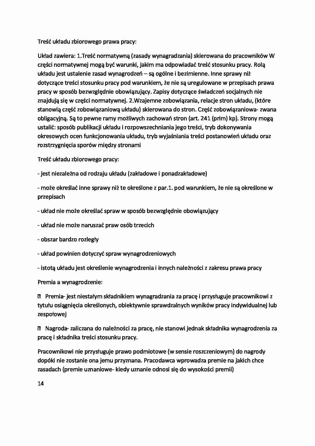 Treść układu zbiorowego prawa pracy - strona 1