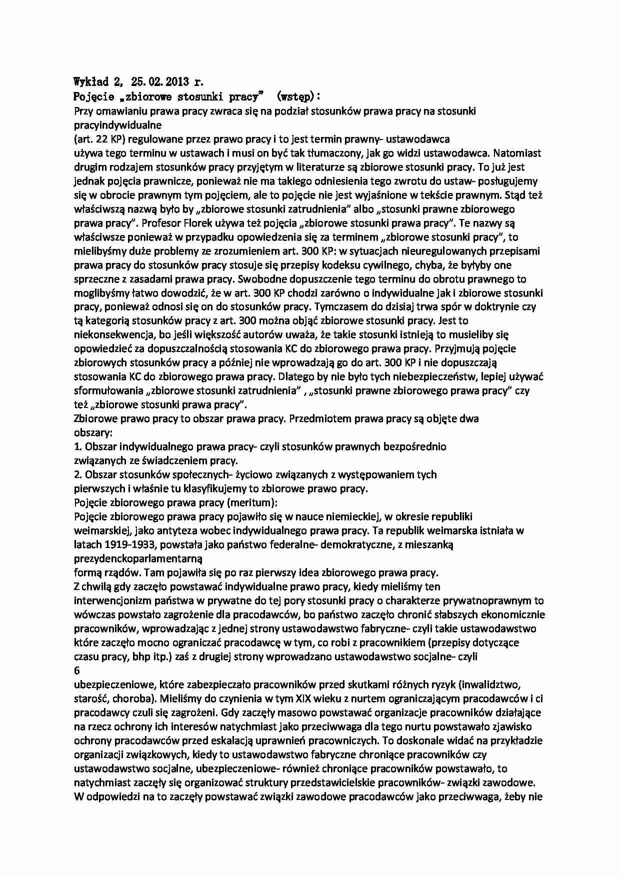 Zbiorowe stosunki w pracy - pojęcie i opis - strona 1