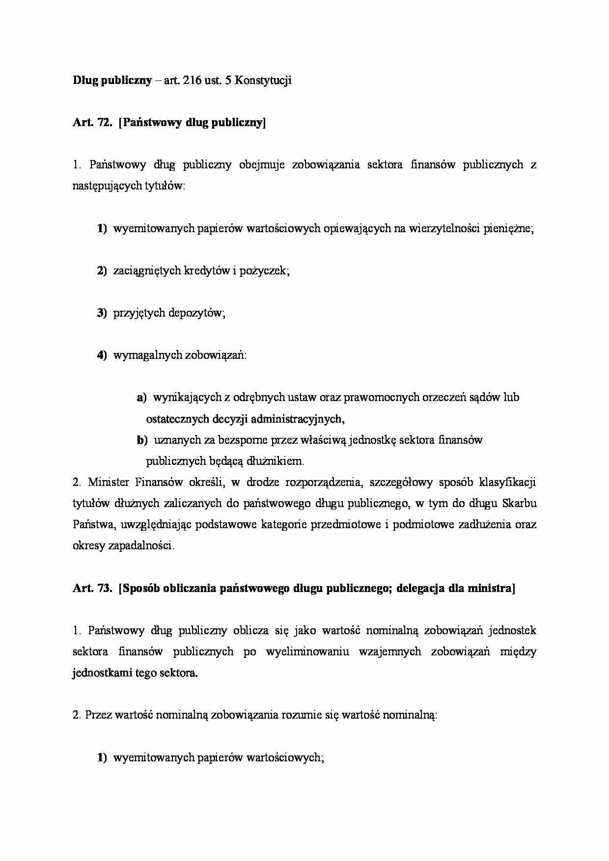 Państwowy dług publiczny - Progi ostrożnościowe - strona 1