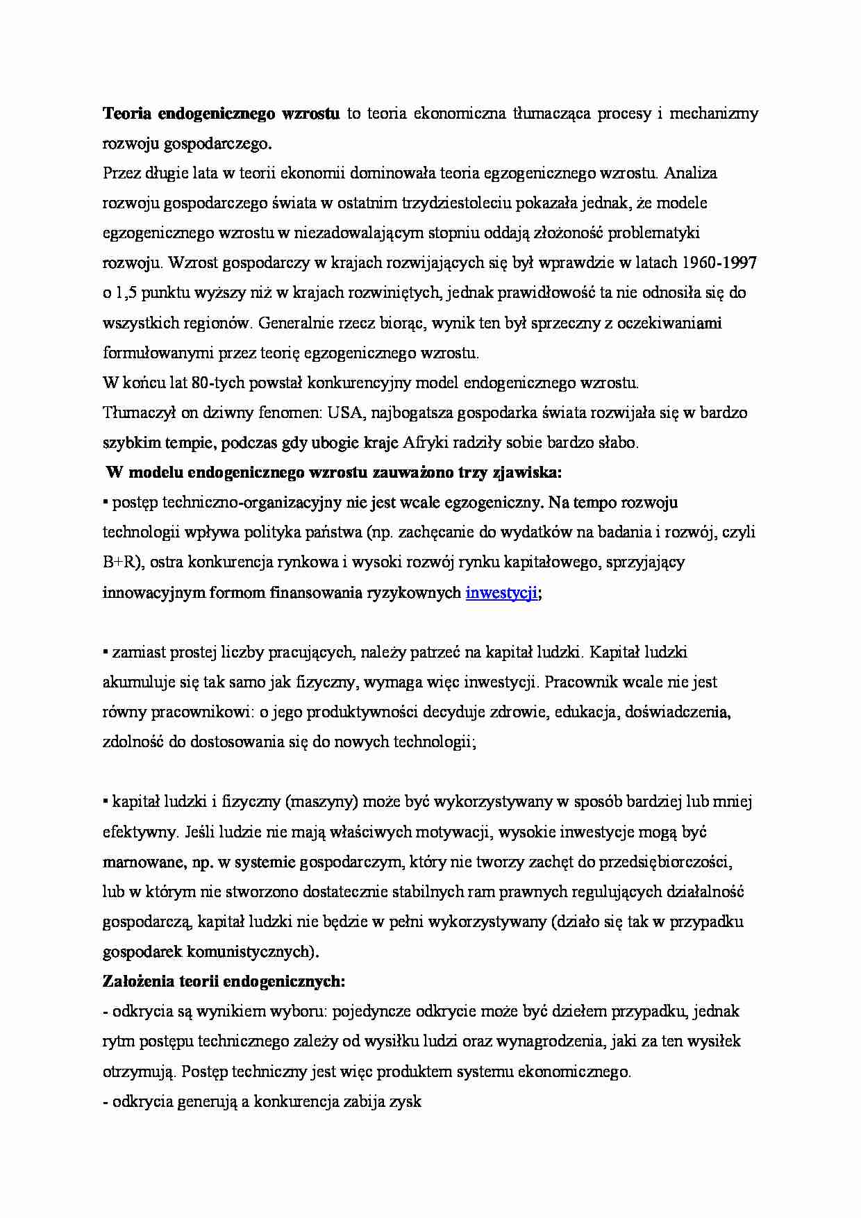Teoria endogenicznego wzrostu2 - strona 1