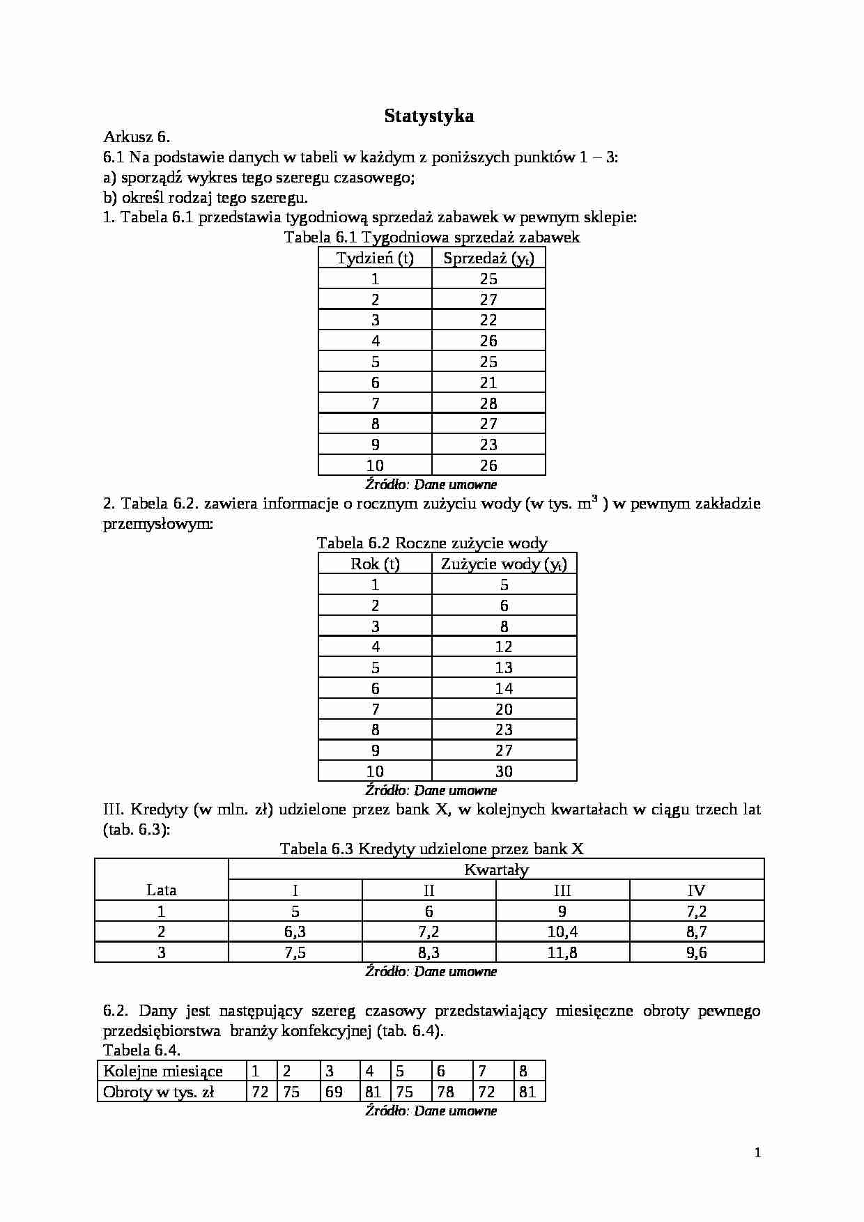Ćwiczenia - szeregi czasowe - strona 1